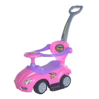 BABY MIX dětské odrážedlo s vodící tyčí 3v1 MEGA CAR růžová