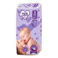 NEW LOVE dětské jednorázové pleny Premium comfort 3 MIDI 4-9 kg 48 ks NEW LOVE dětské jednorázové pleny Premium comfort 3 MIDI 4-9 kg 48 ks