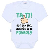 NEW BABY body s dlouhým rukávem Tati, ... děti se ti povedly bílá vel. 62