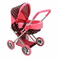 BABY MIX hluboký kočárek pro panenky NIKOLKA růžová BABY MIX hluboký kočárek pro panenky NIKOLKA růžová