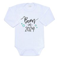 NEW BABY body s dlouhým rukávem Born in 2024 bílá vel. 62