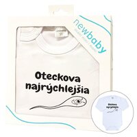 NEW BABY body s dlouhým rukávem Oteckova najrýchlejšia bílá vel. 68