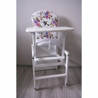 DREWEX dětská jídelní židlička ANTONÍN FLORES bílá
