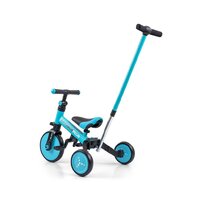 MILLY MALLY dětská tříkolka s vodící tyčí 4v1 Optimus Plus modrá