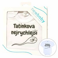 NEW BABY body s dlouhým rukávem Tatínkova nejrychlejší bílá vel. 74