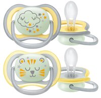 AVENT 2 ks šidítko Ultra air Night +18 m šedá