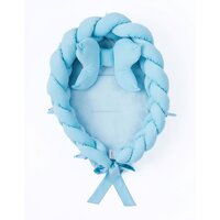 BELISIMA pletené hnízdečko pro miminko Velvet modrá