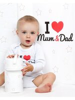 NEW BABY přebalovací měkká podložka I love Mum and Dad 70x50 cm bílá