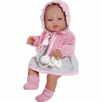 BERBESA luxusní panenka miminko Amanda 43 cm růžová