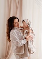 BELISIMA dětská osuška s žínkou a ručníkem Swaddle bílá