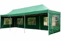 GARTHEN zahradní skládací párty stan PROFI 3 x 9 m zelená