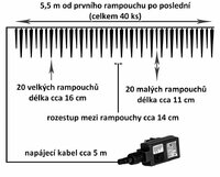 Vánoční dekorativní osvětlení - rampouchy - 40 LED studená bílá + ovladač