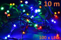 Vánoční LED osvětlení 10m - barevné, 100 diod