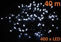 Vánoční LED osvětlení 40 m - studeně bílé, 400 diod Vánoční LED osvětlení 40 m - studeně bílé, 400 diod
