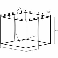 TUIN moskytiéra pro zahradní párty stany 3 x 3 m bílá