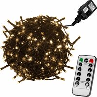 Vánoční LED osvětlení 60 m - teple bílá 600 LED + ovladač - zelený kabel Vánoční LED osvětlení 60 m - teple bílá 600 LED + ovladač - zelený kabel