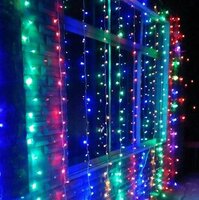 Vánoční osvětlení - světelný závěs - 3x3 m barevná 300 LED