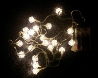 Vánoční dekorace - Sněhová hvězda - 20 LED teple bílá