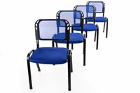 Sada 4 stohovatelných kongresových židlí - modrá Sada 4 stohovatelných kongresových židlí - modrá