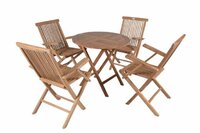 DIVERO zahradní venkovní nábytek z týkového dřeva s opěrkami Garth *N