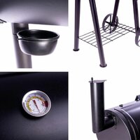 GARTHEN zahradní gril s udírnou XL LOKOMOTIVA BBQ