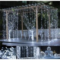 Vánoční osvětlení - světelný závěs - 3x3 m studená bílá 300 LED Vánoční osvětlení - světelný závěs - 3x3 m studená bílá 300 LED