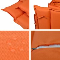 DIVERO zahradní dřevěné lehátko s polstrováním oranžová