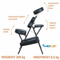 Masážní židle Movit skládací černá 8,5 kg