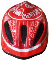 Cyklistická dětská helma červená/bílá velikost M(52-56 cm) 2014