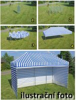 TRADGARD zahradní párty stan PROFI STEEL 3 x 6 m modro-bílá