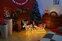 Svítící vánoční sob - LED světelná dekorace - 140 cm