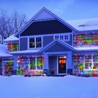 Vánoční osvětlení - světelný závěs - 3x3 m barevná 300 LED