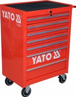 YATO pojízdná skříňka - 7 zásuvek červená