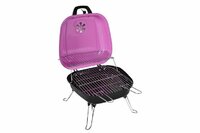 GARTHEN zahradní kufříkový gril na dřevěné uhlí GARTH růžová