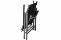 GARTHEN sada 6 ks zahradní polohovatelná židle černá