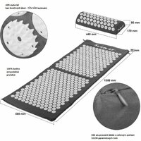 Akupresurní podložka s polštářem MOVIT 130 x 50 cm - šedá