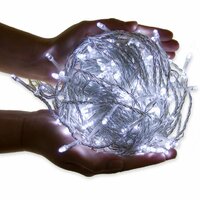 Vánoční LED osvětlení 10 m - studená bílá 100 LED + ovladač na BATERIE