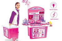 G21 dětská kuchyňka v kufru s příslušenstvím růžová