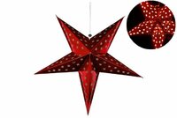 Vánoční dekorace - hvězda s časovačem 60 cm - 10 LED, červená