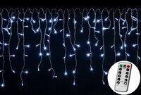 Vánoční světelný déšť 600 LED studená bílá - 15 m + ovladač