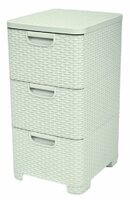 Skříňka ratanového vzhledu - 3x14L - krémová CURVER Skříňka ratanového vzhledu - 3x14L - krémová CURVER