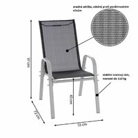 GARTHEN sada 4 ks zahradní stohovatelná židle antracitová