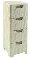 Skříňka ratanového vzhledu - 4x14L - krémová CURVER Skříňka ratanového vzhledu - 4x14L - krémová CURVER