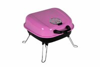 GARTHEN zahradní kufříkový gril na dřevěné uhlí GARTH růžová