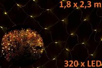 Vánoční LED světelná síť 1,8 x 2,3 m - teple bílá, 320 diod Vánoční LED světelná síť 1,8 x 2,3 m - teple bílá, 320 diod