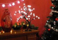Dekorativní LED osvětlení - strom s květy - 45 cm, studená bílá