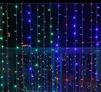 Vánoční osvětlení - světelný závěs - 3x3 m barevná 300 LED