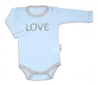 BABY NELLYS body s dlouhým rukávem LOVE modrá vel. 62 BABY NELLYS body s dlouhým rukávem LOVE modrá vel. 62