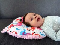 BABY NELLYS dětský polštářek z minky PLAMEŇÁK růžová