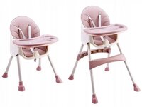 ECO TOYS dětská jídelní židlička 2v1 růžová